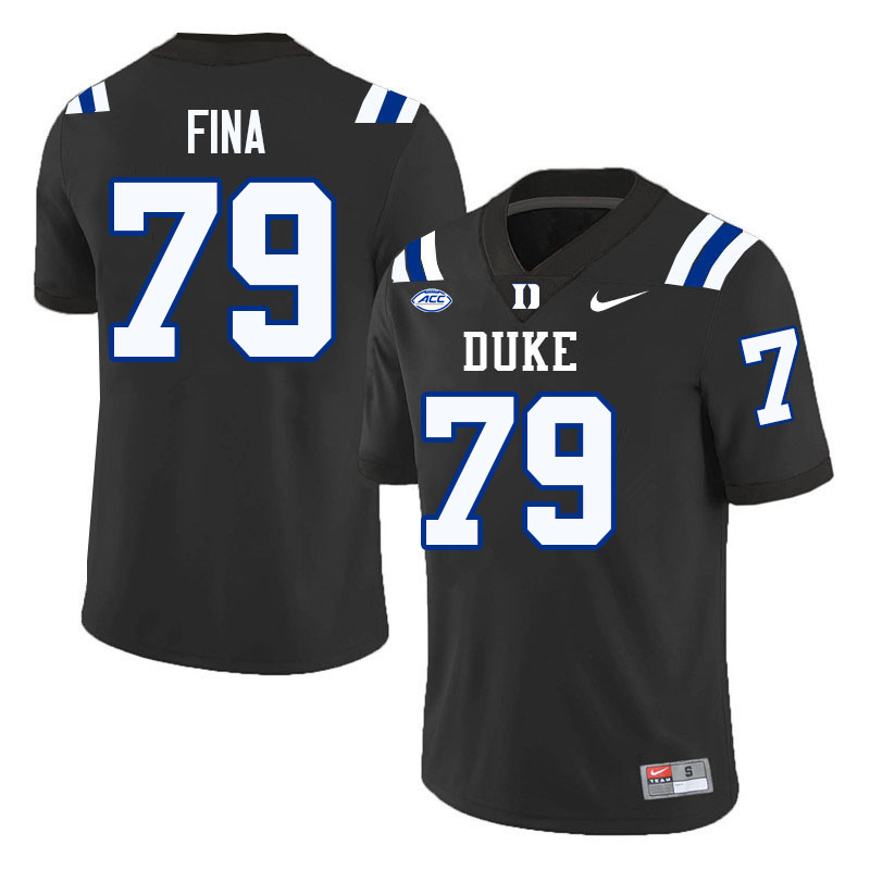 Duke Blue Devils #79 Roman Fina College Football Jersey Stitched-Black